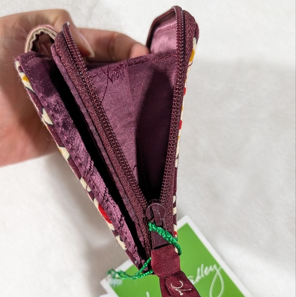 Vera Bradley Maroon Mini Zip Wallet Medallion - Picture 4 of 8